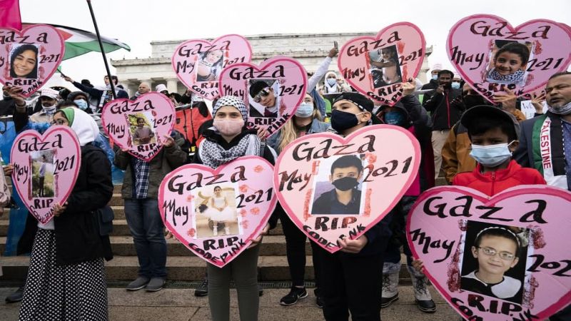 بالصور.. تظاهرة حاشدة في واشنطن تضامنًا مع فلسطين