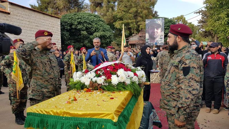 حزب الله يشيع الشهيد علي حسن مصطفى في مجدلون