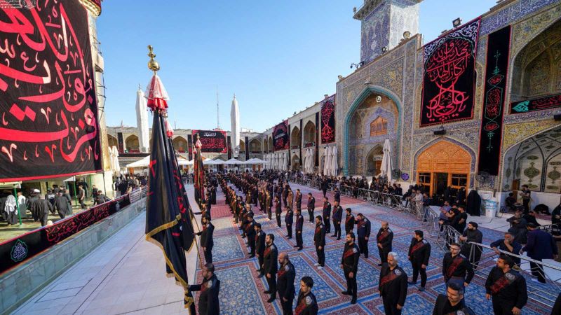 بالصور.. مشاعر الألم والحزن في مجلس عزاء ووداع أمير المؤمنين (ع) بالنجف الاشرف