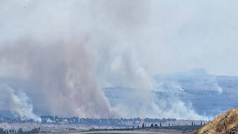 إعلام العدو: اندلاع حرائق ضخمة في الجولان جراء صواريخ حزب الله