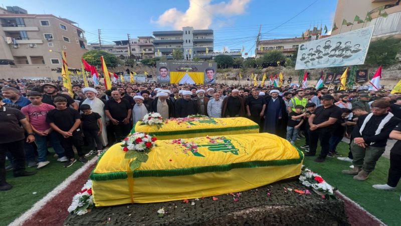 &nbsp;بالصور| حزب الله يشيّع الشهيدين حسن وقاسم حرقوص في طورا&nbsp;