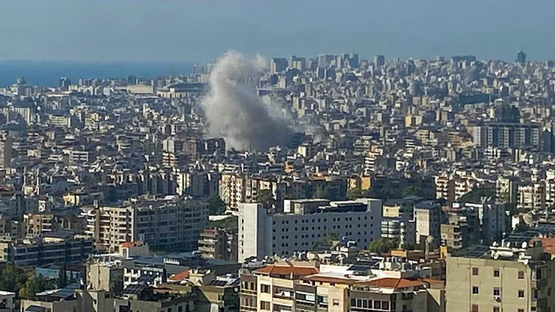 لبنان| غارة صهيونية على مبنى في الشياح