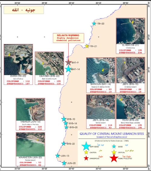  التلوّث يُصيب 12 مكانًا على طول الساحل اللبناني