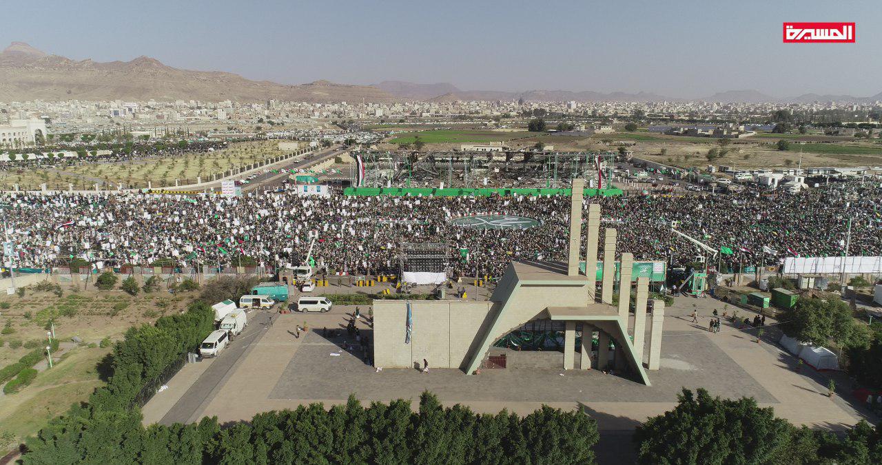 صور جوية من فعالية ذكرى المولد النبوي الشريف في صنعاء